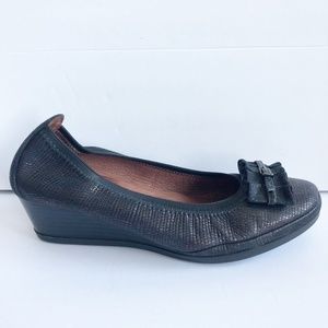 HISPANITAS Ballet Wedge Size 9 Black Leather EUC